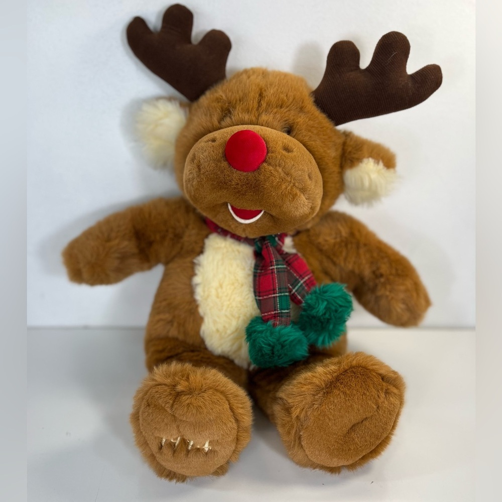 Vintage 1994 Plush Stuffed Christmas Walmart Rudolf Reindeer Brown‎ 20 in.